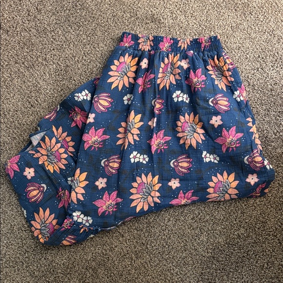 Marine Layer Corinne Doublecloth Blue Floral Skirt Size Small - Picture 2 of 5